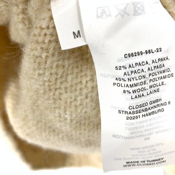 CLOSED Womens Size Medium Sweater Royal Baby Alpaca Mix Pullover Oatmeal Cream - Picture 4 of 4